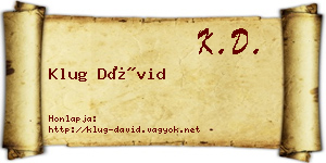 Klug Dávid névjegykártya