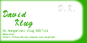 david klug business card